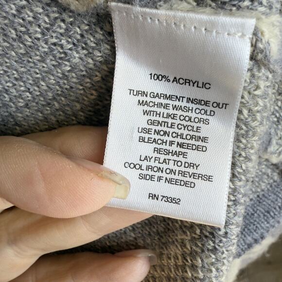 Anthropologie Hannah size XL, gray damask tan open cardigan lagenlook boho #4370 - Picture 8 of 10